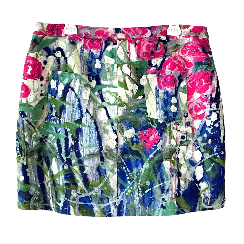 CLAIRE DESJARDINS Anthropologie Size Large Floral Activewear Pull-On Skort Women - Picture 3 of 8